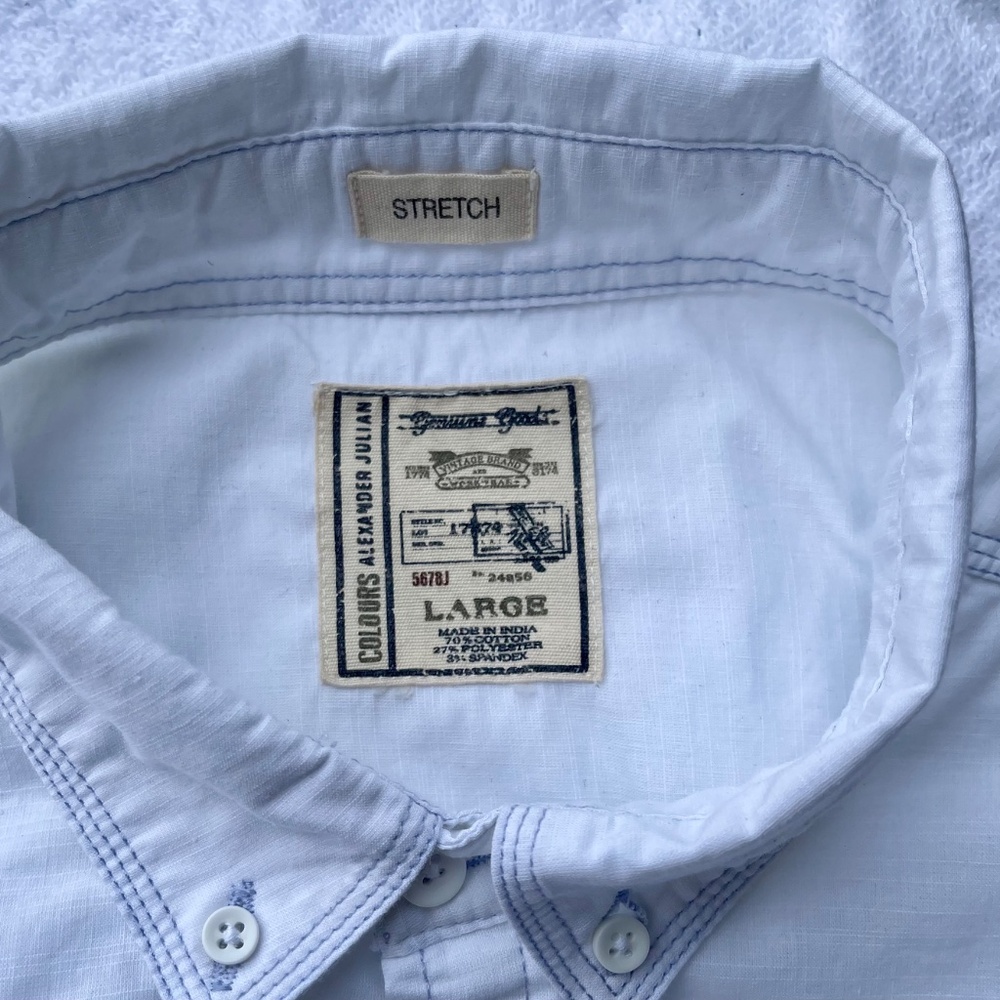 Colours Alexander Julian Stretch Button Down Shirt Large